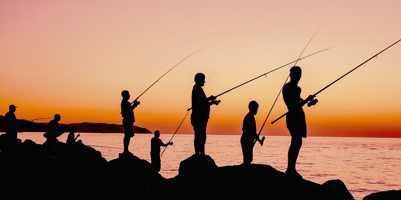pescaria, natureza, pôr do sol, pescadores, silhueta