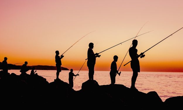 pescaria, natureza, pôr do sol, pescadores, silhueta